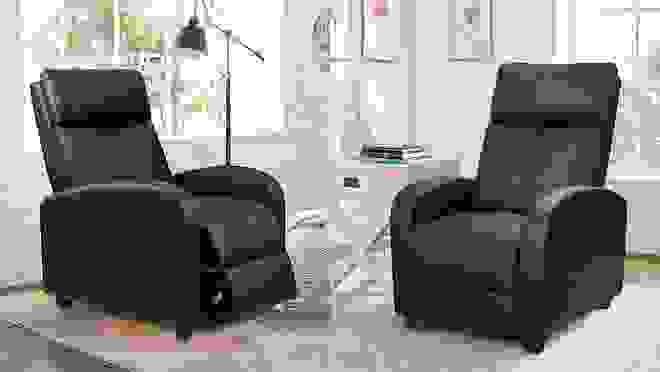 black leather recliner chair