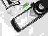 Different mandoline slicers are lined up in a diagonal line