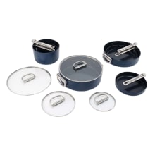 Product image of Joseph Joseph Space Folding Handle Ceramic Non-stick 10-piece Blue Cookware Set