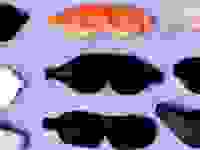 A collection of sleep masks against a purple background